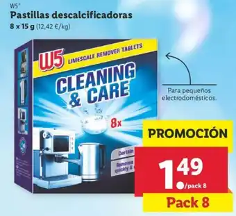 Lidl W5 Pastillas descalcificadoras 8 x 15 g oferta