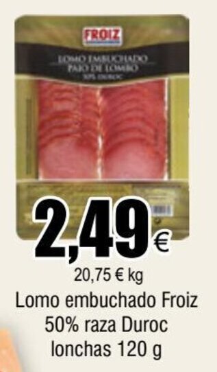 FROIZ Lomo embuchado Froiz 50% raza Duroc lonchas 120 g oferta