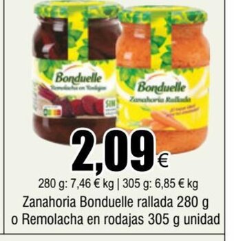 FROIZ Zanahoria Bonduelle rallada 280 g o Remolacha en rodajas 305 g unidad oferta