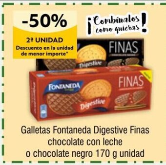 FROIZ Galletas Fontaneda Digestive Finas chocolate con leche o chocolate negro 170 g unidad oferta