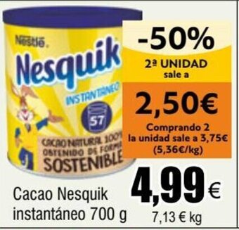 FROIZ Cacao Nesquik instantáneo 700 g oferta