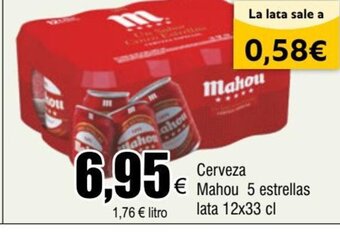 FROIZ Cerveza Mahou 5 estrellas lata 12x33 cl oferta