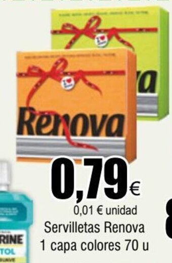 FROIZ Servilletas Renova 1 capa colores 70 u oferta