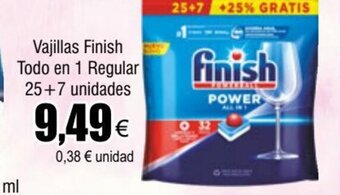 FROIZ Vajillas Finish Todo en 1 Regular 25+7 unidades oferta
