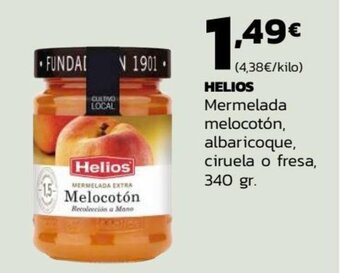 Supermercados Lupa HELIOS Mermelada melocotón, albaricoque, ciruela o fresa, 340 gr. oferta