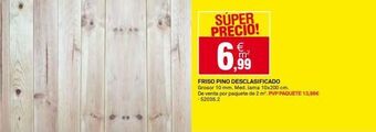 Bricoking Super precio! € 6.99 friso pino desclasificado grosor 10 mm. med. lama 10x200 cm. de venta por paquete de 2 m². pvp paque oferta