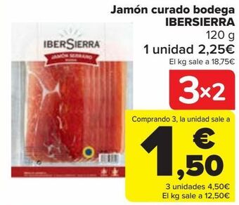 Carrefour Jamón curado bodega ibersierra oferta