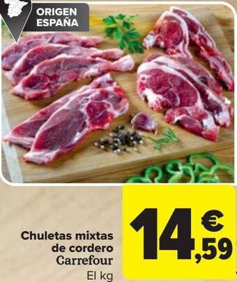 Chuletas mixtas de cordero carrefour
