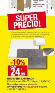 Bricoking Encimera laminada oferta