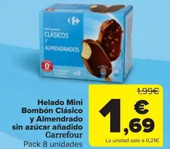Carrefour Helado mini bombón clásico y almendrado sin azúcar añadido carrefour oferta