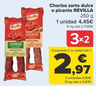 Carrefour Chorizo sarta dulce o picante revilla oferta