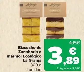 Carrefour Bizcocho de zanahoria o mármol ecológico la granja oferta