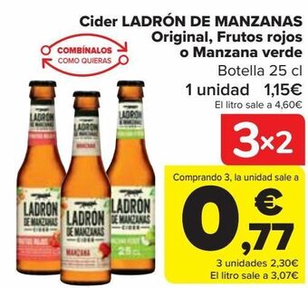 Carrefour Cider ladrón de manzanas, original, frutos rojos o manzana verde oferta