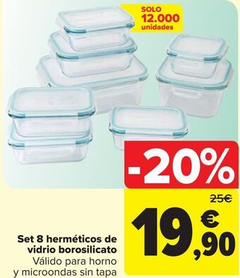 Carrefour Set 8 herméticos de vidrio borosilicato oferta