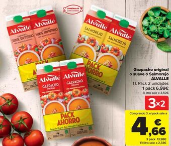Carrefour Gazpacho original o suave o salmorejo alvalle oferta