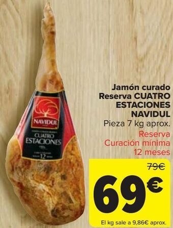 Carrefour Jamón curado reserva cuatro estaciones navidul oferta