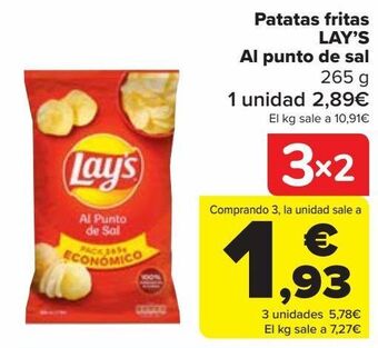 Carrefour Patatas fritas lay's al punto de sal oferta