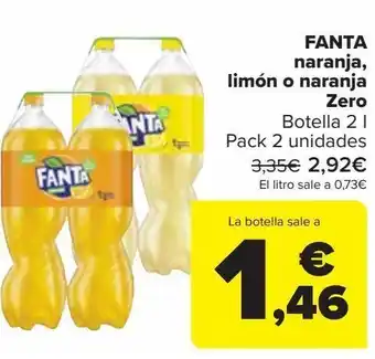 Carrefour Fanta naranja, limón o naranja zero oferta