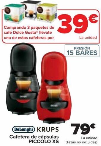 Carrefour Dëlonghi krups cafetera de cápsulas piccolo xs oferta