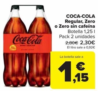 Carrefour Coca-cola regular, zero o zero sin cafeína oferta