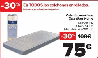 Carrefour Colchón enrollado carrefour home oferta