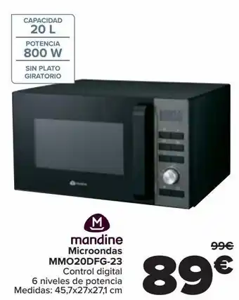 Carrefour Mandine microondas mmo20dfg-23 oferta