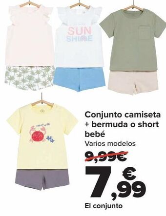 Carrefour Conjunto camiseta + bermuda o short bebé oferta