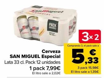 Carrefour Market Cerveza san miguel especial oferta