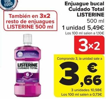 Carrefour Enjuague bucal cuidado total listerine oferta