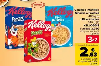 Carrefour Market Cereales infantiles smacks o frosties o rice krispies kellogg's oferta