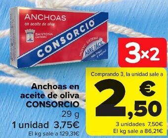 Carrefour Anchoas en aceite de oliva consorcio oferta