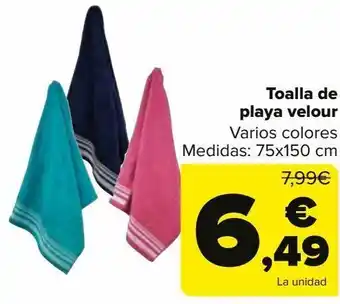 Carrefour Toalla de playa velour oferta