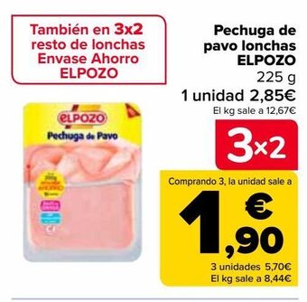 Carrefour Market Pechuga de pavo lonchas el pozo oferta