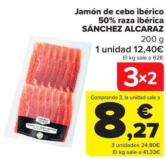 Carrefour Jamón de cebo ibérico 50% raza ibérica sanchez alcaraz oferta