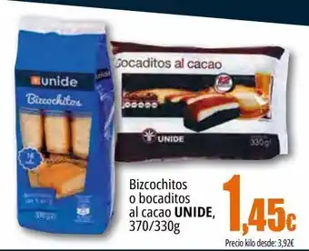 Unide Supermercados Bizcochitos o bocaditos al cacao unide oferta