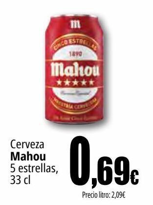 Unide Supermercados Cerveza mahou 5 estrellas oferta