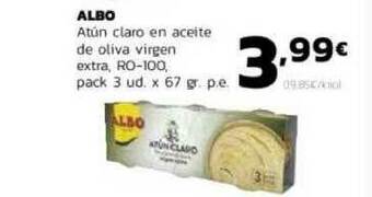 Supermercados Lupa Albo Atún Claro En Aceite De Oliva Virgen Extra Ro-100 oferta
