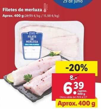 Lidl Filetes de merluza oferta