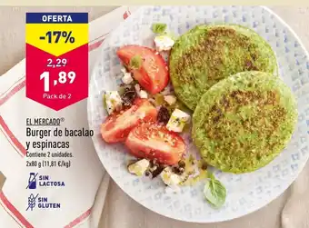 ALDI EL MERCADOⓇ Burger de bacalao y espinacas oferta
