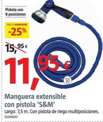Bauhaus Manguera extensible azul 7,5m pistola 8f oferta