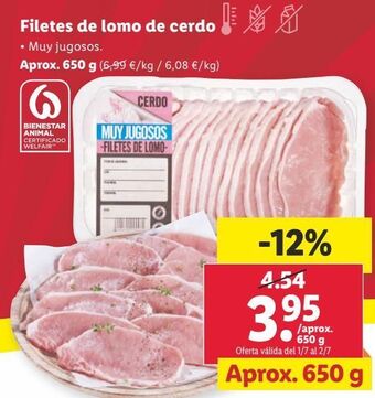 Lidl Filetes de cerdo oferta
