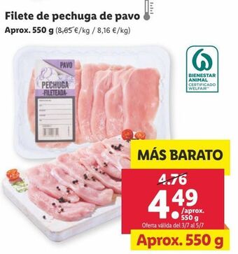 Lidl Pechuga de pavo oferta