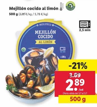 Lidl Mejillones cocidos oferta
