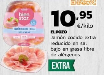 Supermercados Lupa ELPOZO Jamón cocido extra reducido en sal bajo en grasa libre de alérgenos. oferta