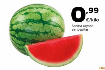 Supermercados Lupa Sandía rayada sin pepitas. oferta