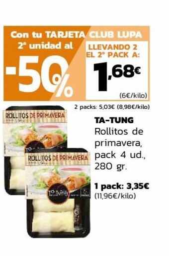 Supermercados Lupa TA-TUNG Rollitos de primavera oferta