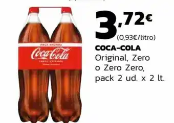 Supermercados Lupa COCA-COLA Original, Zero o Zero Zero, pack 2 ud. x 2 lt. oferta