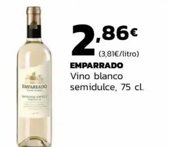 Supermercados Lupa EMPARRADO Vino blanco semidulce, 75 cl. oferta
