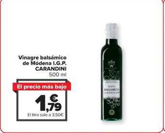 Carrefour Vinagre balsámico de Módena I.G.P. CARANDINI 500 ml oferta