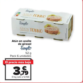 Carrefour Atún en aceite de girasol Simply oferta